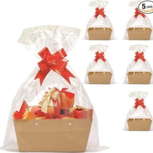 Kraft Basket With Handles Gift Basket Kit With 5 Baskets
