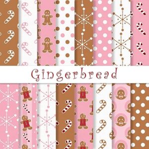 32 Sheets Christmas Pattern Paper Gingerbread Man Dot Scrapbook