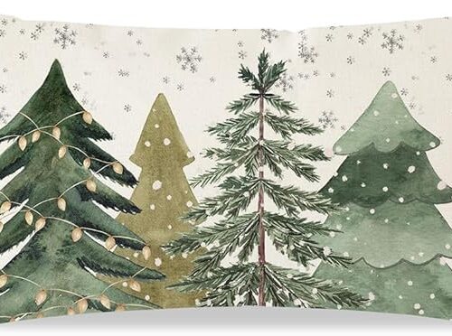 Christmas Pillow Covers 12x20 Modern Farmhouse Green Christmas Tree Decorations