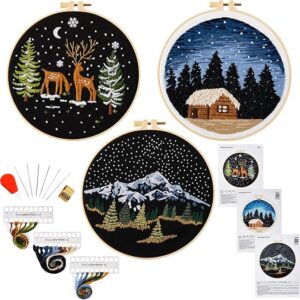 Embroidery Kit for Beginner Adults, Counted Stamped Cross Stitch kit for Adult Beginner