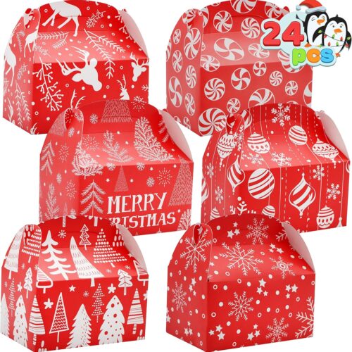 24 PCS 3D Christmas Treat Gift Wrap Boxes for Holiday Xmas Presents