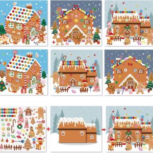 30 Sheets Make a Gingerbread House DIY Craft Stickers Scenes, 15 Sets