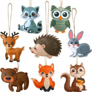 8 Pieces Woodland Christmas Ornaments My Forest Friends Felt Animals Christmas Ornaments