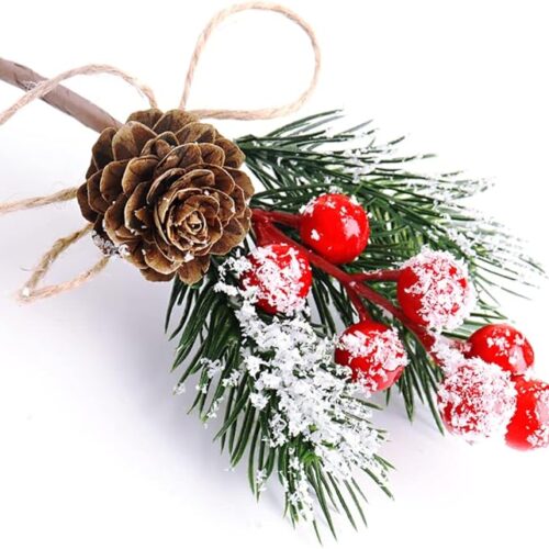 1 10 Pcs Christmas Berries Pine Cones for DIY Crafts-Christmas Tree