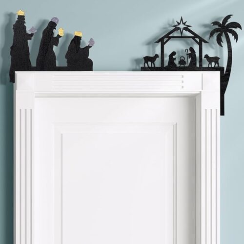 1 2 Pcs 2024 Christmas Door Topper Jesus Nativity Top Door Frame Decoration