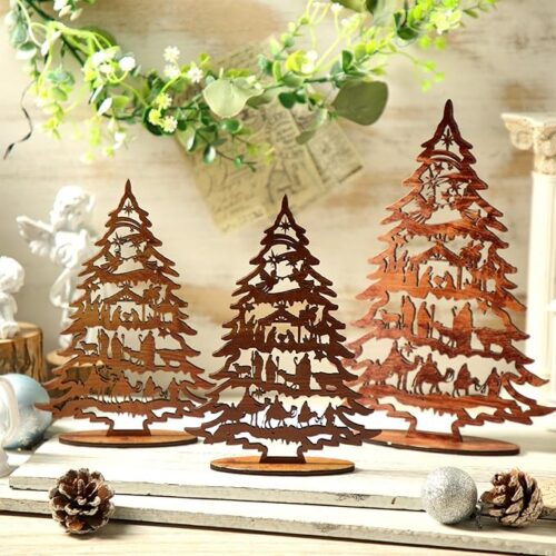 1 3 Pcs Christmas Nativity Scene Table Ornament Vintage Jesus Nativity Set
