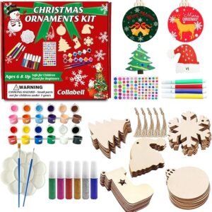 Christmas Wooden Painting Craft Kit, Paint Your Own Xmas Ornaments