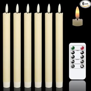 Battery Operated Led Warm 3D Wick Light Window Candles Real Wax Pack of 6