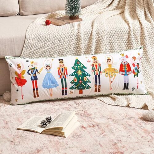 1 Cute Nutcracker Christmas Decor Long Lumbar Pillow Cover 14x36