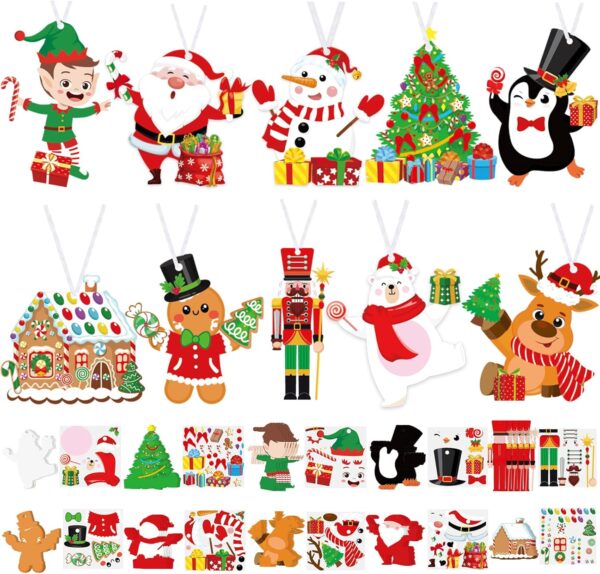 50 Pcs Christmas Crafts Kits for Kids Christmas Arts and Crafts DIY Christmas Ornament Kit 1