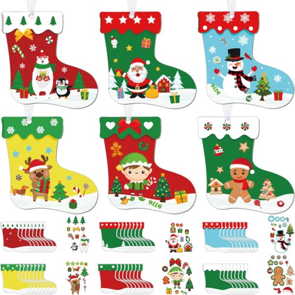 48 Pcs Christmas Stockings Christmas Tree Stockings Ornaments Kit 1