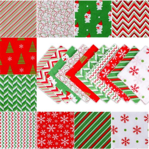 1 100 Pieces Christmas Cotton Fabric Bundles 4" x 4" Precut Sewing Squares