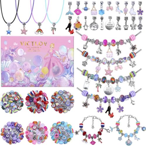 1 126 Pieces Charm Bracelet Making Kit, DIY Craft for Girls