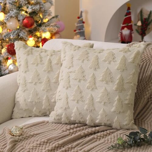 1 Christmas Tree Pillow Covers 18x18 inch Set of 2