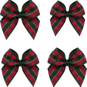 50pcs Mini Gingham Ribbon Bows Checkered