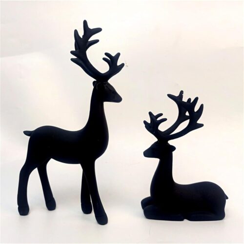 1 2 Pack Resin Christmas Reindeer Figurines Deer Statues