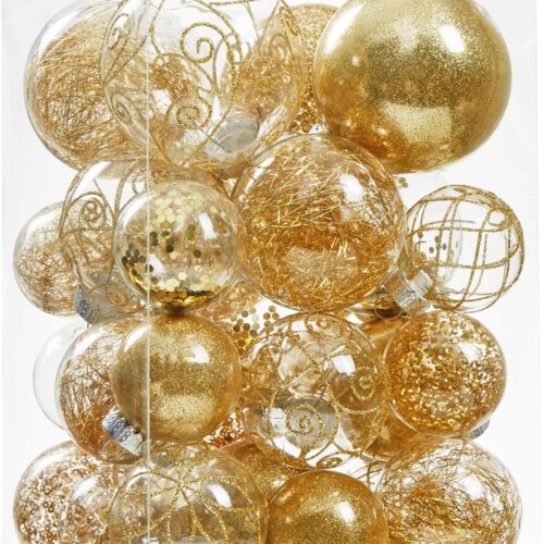 1 Christmas Ball Ornaments Shatterproof Clear Large Plastic Hanging Ball