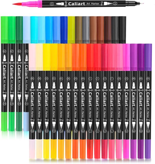 34 Double Tip Brush Pens Art Markers, Aesthetic Cute Preppy Stuff 1