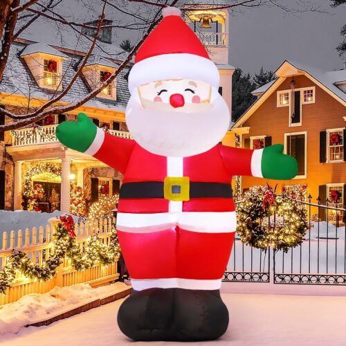 1 5 FT Christmas Inflatables Santa Claus Outdoor Decorations Blow Up Yard Standing Santa with Built-in LEDs