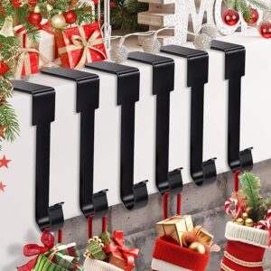 6 Pack Christmas Stockings Holder Hanger, Non-Slip Christmas Fireplace Hanger Hooks