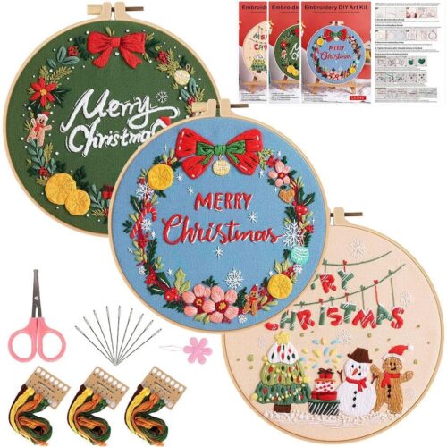 1 Merry Christmas Pattern Embroidery Starter Kits