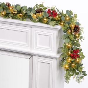 6.5 FT Pre-Lit Christmas Garland with 20 LED Lights