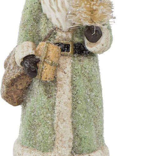 1 Glittered Resin Santa Figure (Green)