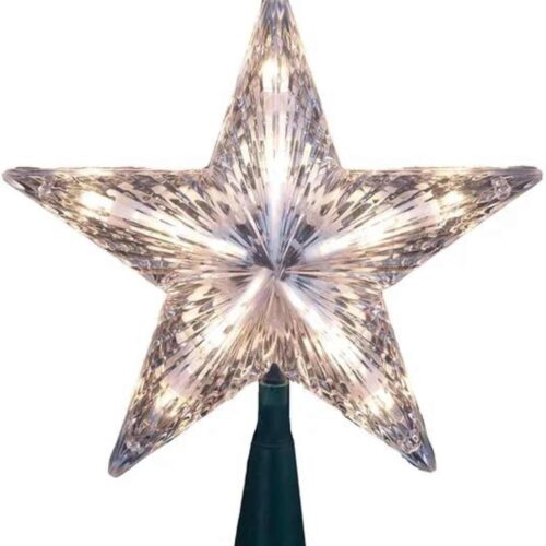 1 Star Treetop 10-Light Set, 7-Inch, Clear