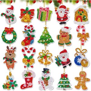 Christmas Diamond Art Painting Ornaments, 20 Pcs Diamond Art Ornaments