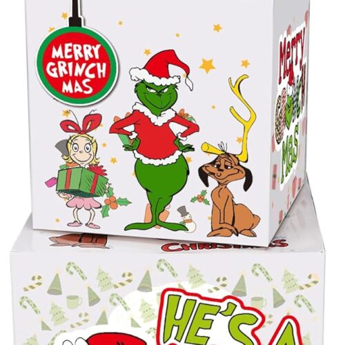 3 Pcs Christmas Nesting Gift Boxes, Christmas Stackable Gift Boxes Set with Lids Christmas Decorative