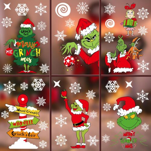 1 Christmas Window Clings Decorations for Glass Windows Winter Stickers Snowflakes