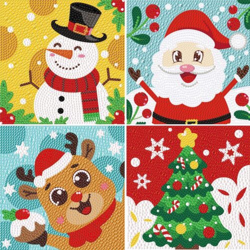 4Pcs DIY 5D Full Drill Diamond Painting Accessories for Kids and Adults, Christmas Diamond Painting Kits