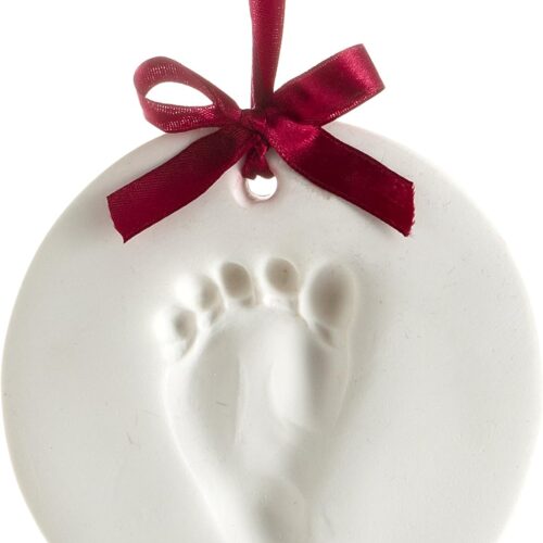 Babyprints Christmas Ornament, Baby's First Christmas Holiday Keepsake, Newborn Handprint or Footprint Clay Kit