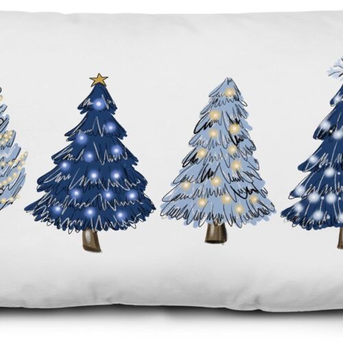 1 Navy Blue Christmas Decorations Christmas Tree Pillow Covers 12x20