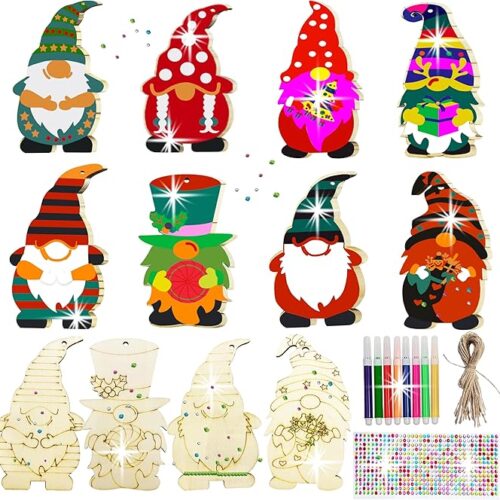 1 40PCS DIY Christmas Wooden Ornaments Unfinished Wood Slices