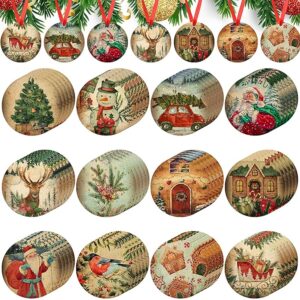 60 Pcs Vintage Christmas Tags for Gifts Merry Christmas Labels with String