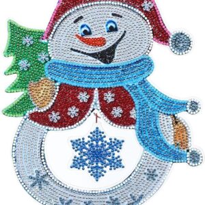 Special Shape Drills Rhinestones Snowflakes Xmas Tree Desk Top Ornaments 11inch