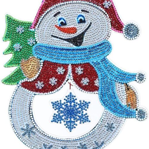 Special Shape Drills Rhinestones Snowflakes Xmas Tree Desk Top Ornaments 11inch