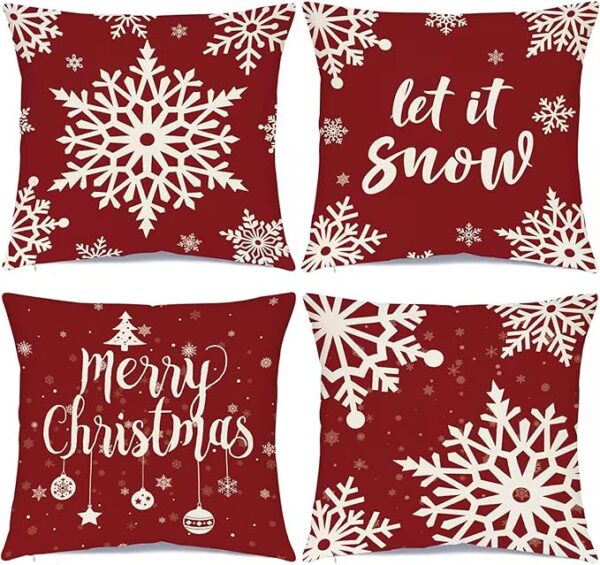 Christmas Decorations Pillow Covers 20 × 20 Inch Set of 4 1