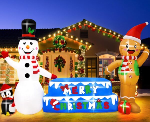 10 FT Inflatable Snowman Christmas Inflatables Outdoor Decorations 1