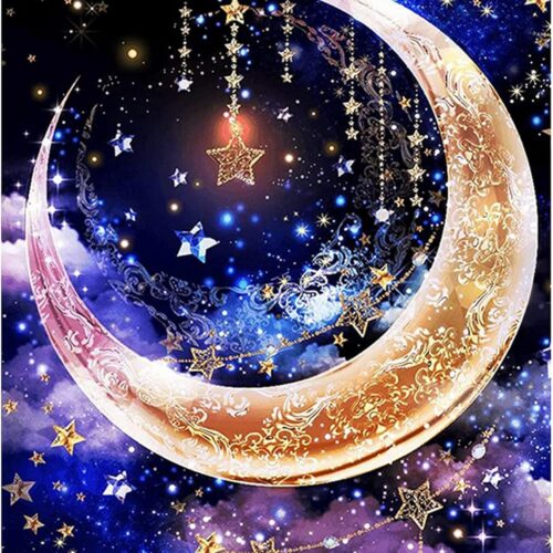 5D DIY Diamond Painting Kits for Adults Kids Star Moon Full Drill Embroidery Cross Stitch 15.7X11.8 in