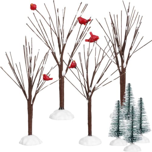 1 8 Pieces Christmas Village Trees Set Christmas Village Accessories Decor Bare Branch