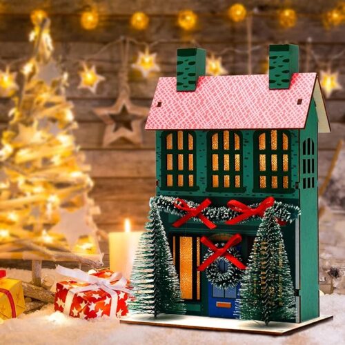 1 Christmas Village Set Indoor Light up Christmas Village Decoration
