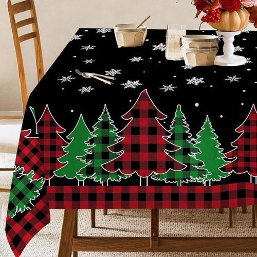1 Christmas Trees Table Cloth Rectangle 60x84 inch