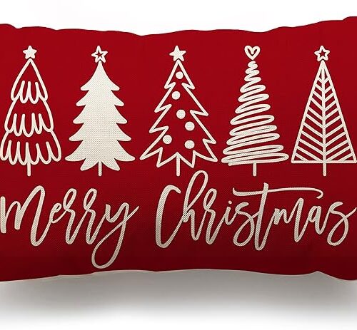12x20 Farmhouse Christmas Throw Lumbar Pillow Cover