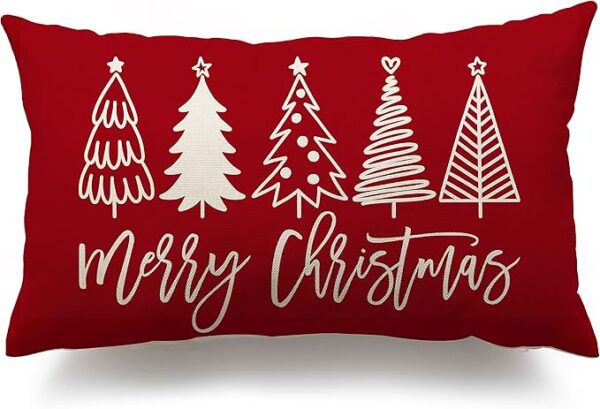 12x20 Farmhouse Christmas Throw Lumbar Pillow Cover 1
