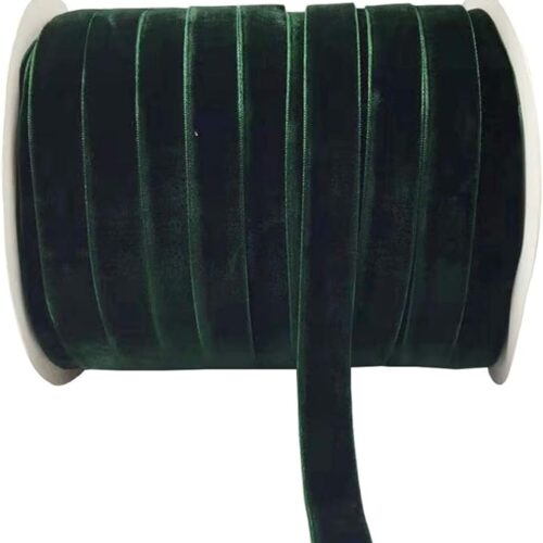 10 Yards Velvet Ribbon Spool (Dark Green, 5/8")