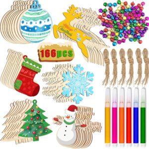 66pcs Wooden Christmas Ornaments Unfinished, Wooden Ornaments to Paint