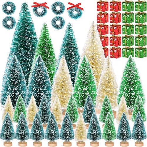 6 Pcs Artificial Mini Christmas Trees Set