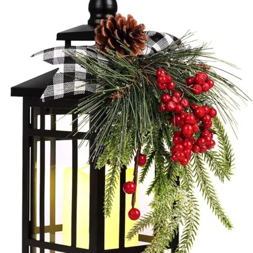 Metal Christmas Decorative Candle Lantern with Led Light